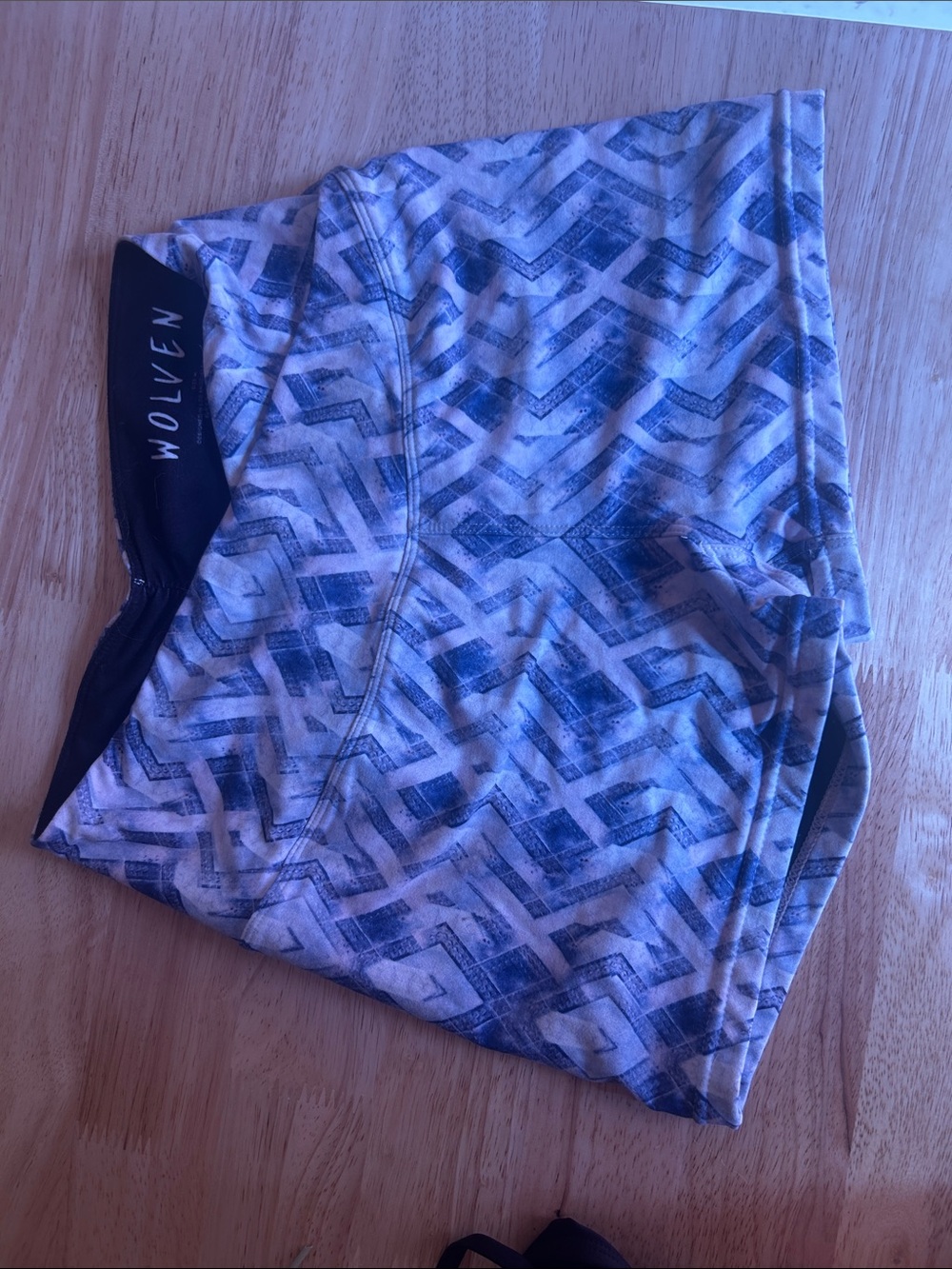 Wolven Navy Geometric Performance Shorts